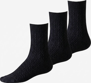 Millo Socks 'Cosy Twist' in Black: front