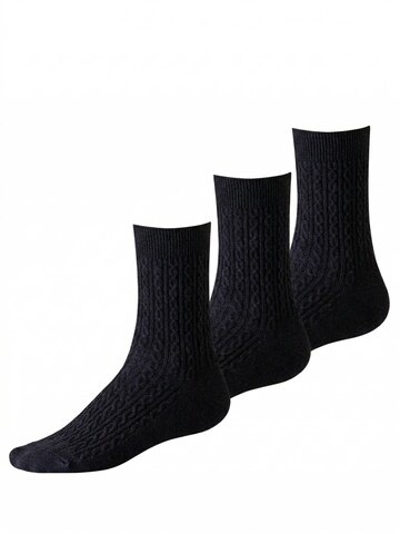 Millo Socks 'Cosy Twist' in Black: front