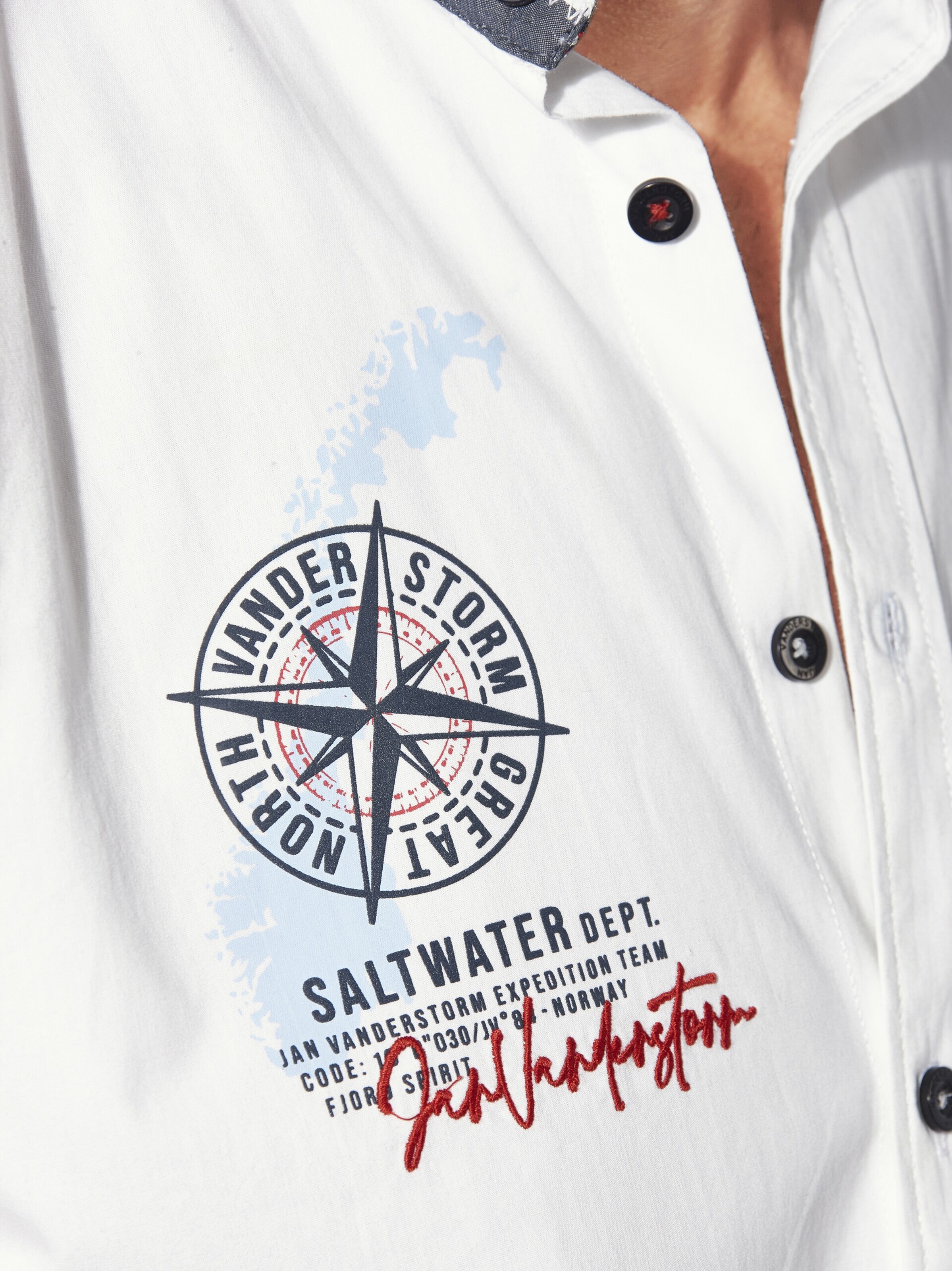 Jan Vanderstorm Comfort Fit Kurzarmhemd ' Bergthal ' in Weiß