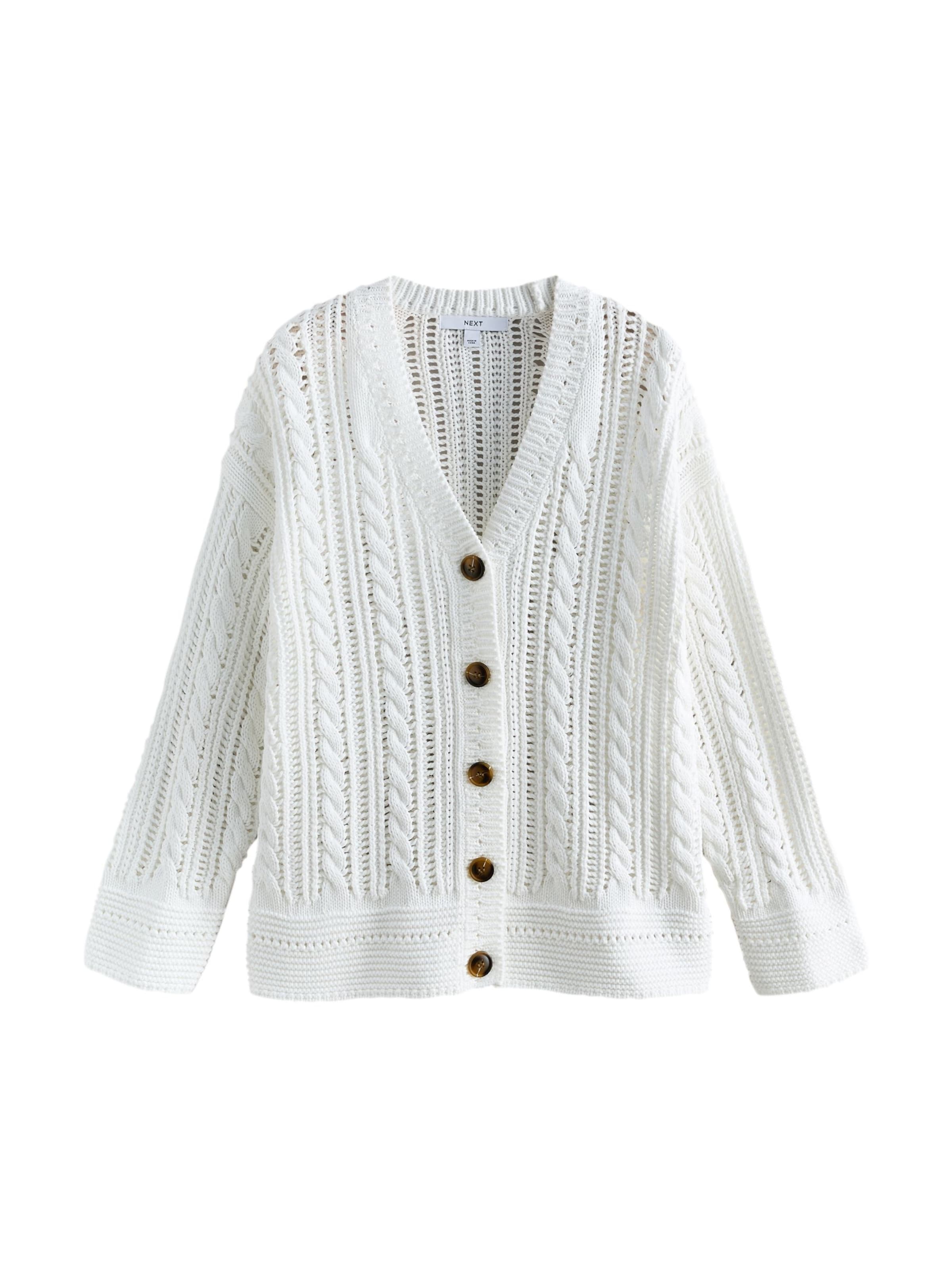 Next Kardigán - fehér: elől