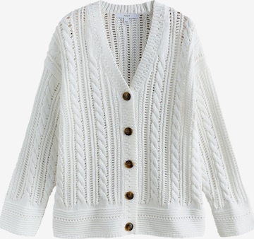 Next Knit Cardigan in White: front