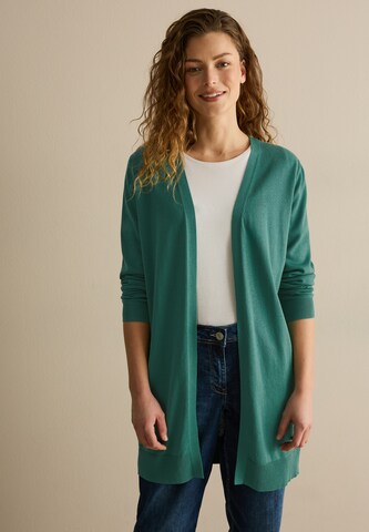 CECIL Langer Basic Cardigan in Grün: Vorderseite