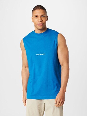 T-Shirt Calvin Klein Jeans en bleu : devant