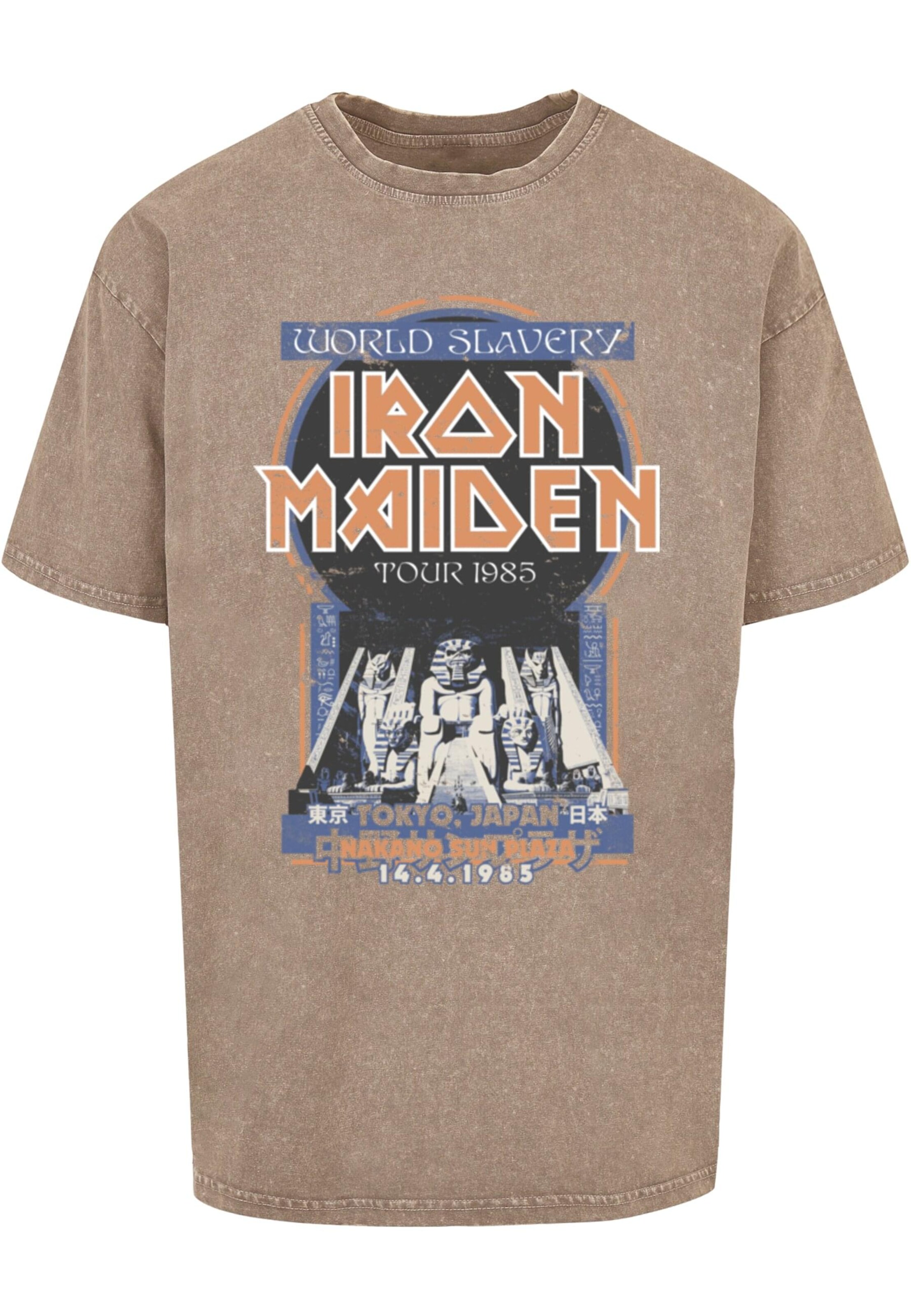 Merchcode Shirt 'Powerslave - Japanese Flyer' in Braun: Vorderseite