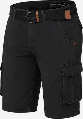 INDICODE - Pantalón cargo en negro: frente