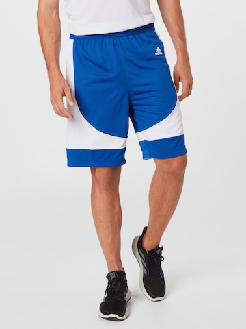 ADIDAS SPORTSWEAR Regular Workout Pants in Blue: front