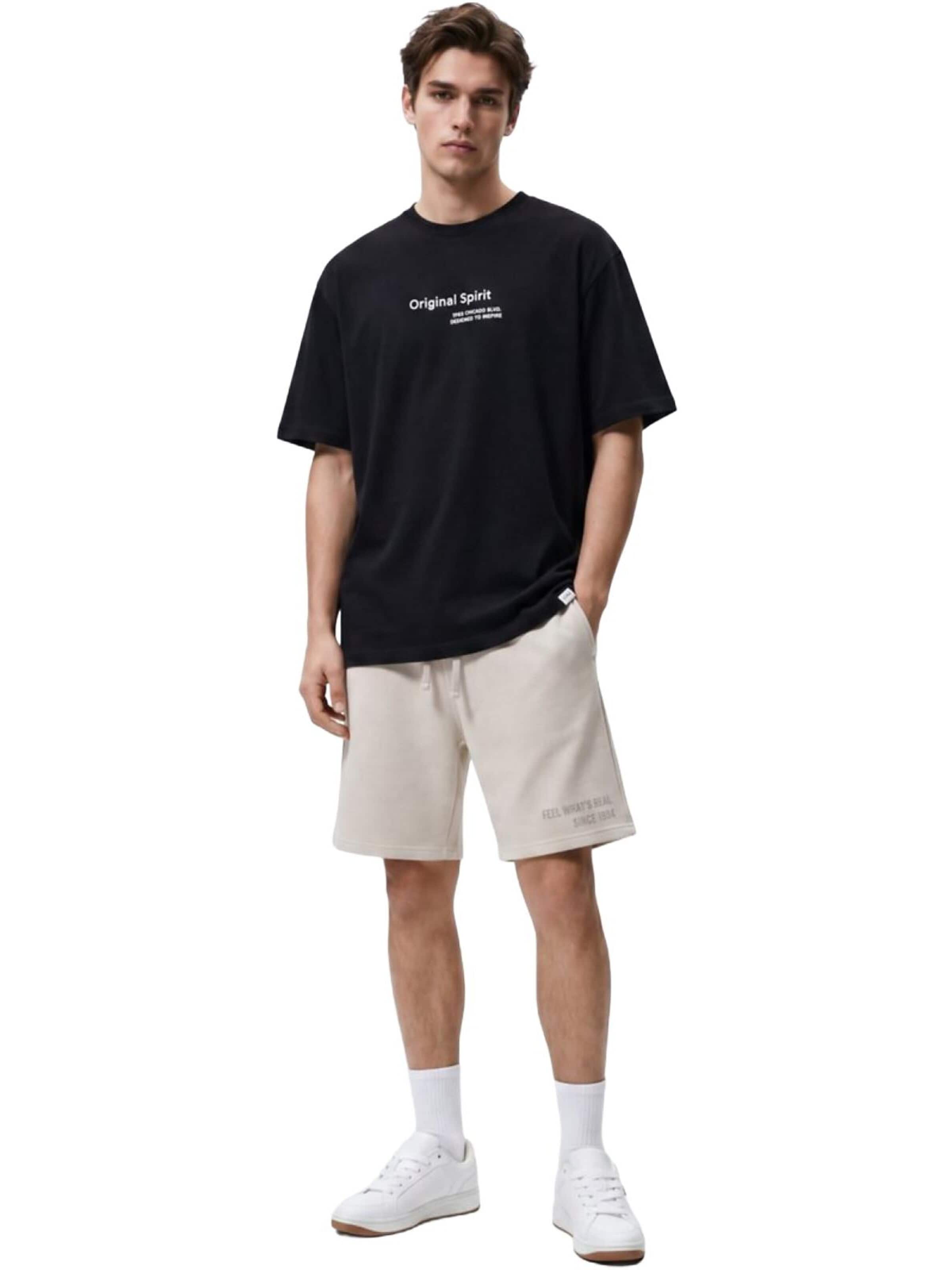 T-Shirt 'Minimal Print T-Shirt' LTB Jeans en noir : devant