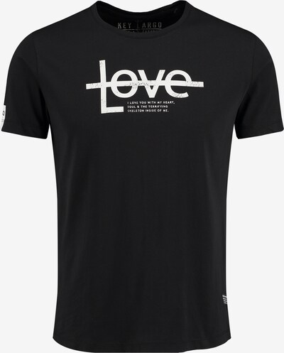 Key Largo Camisa 'MT LOVE YOU' em preto / branco, Vista do produto