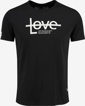 Key Largo Shirt 'MT LOVE YOU' in Zwart: voorkant