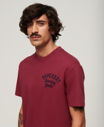 T-Shirt 'Superstate Athletic' Superdry en rouge
