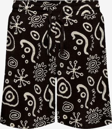 Only & Sons Broek 'Cruz Seersucker' in Zwart: voorkant
