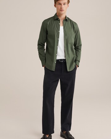 WE Fashion Slim fit Button Up Shirt in Green