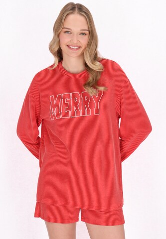 MYMO Korte pyjama in Rood: voorkant