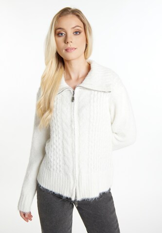 DreiMaster Vintage Knit cardigan 'Altiplano' in White: front