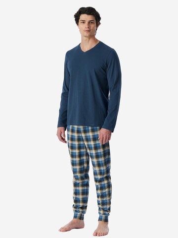 SCHIESSER Pyjama lang 'Casual Essentials'‌ in Blau