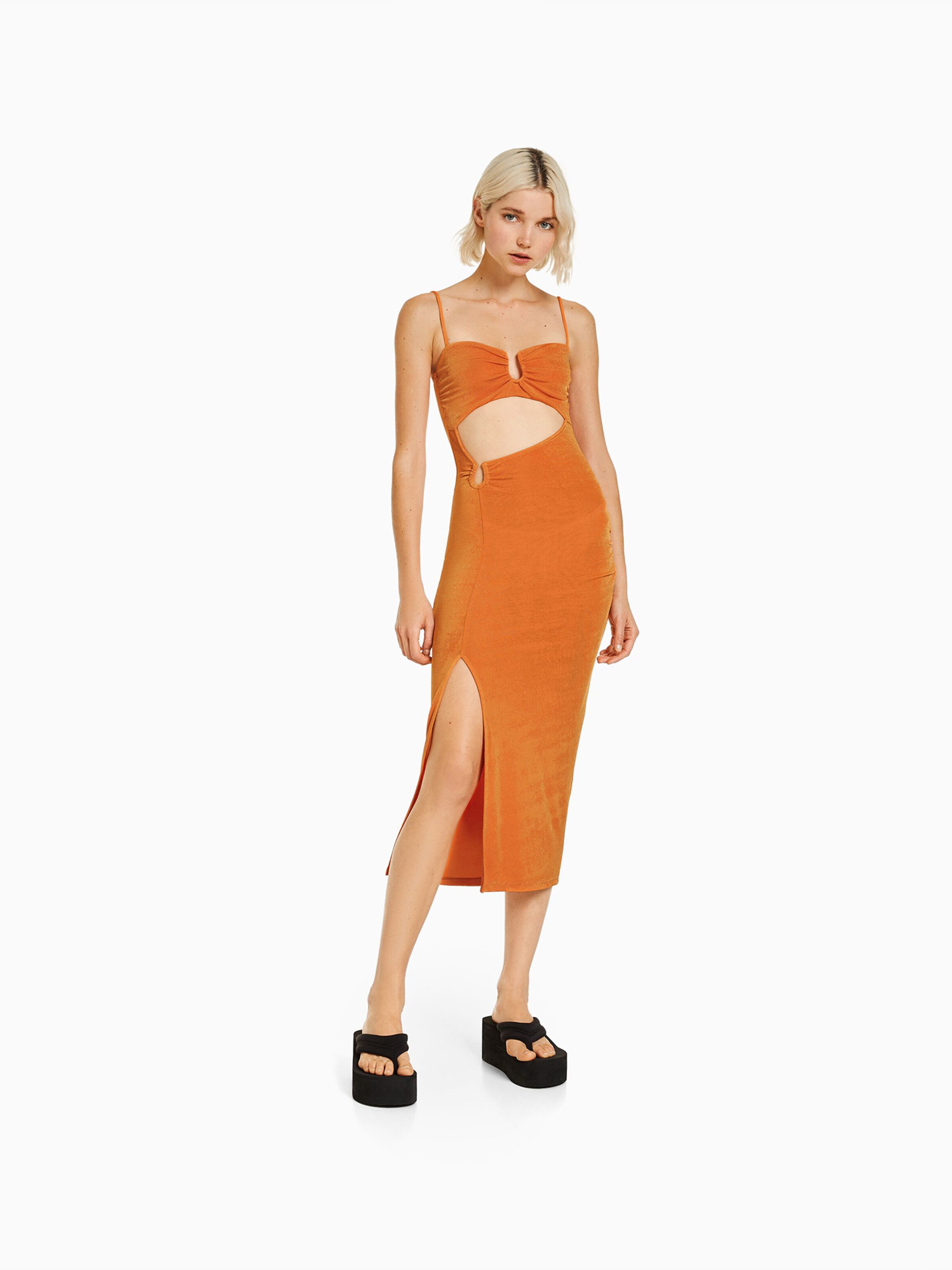 Bershka Dress in Orange ABOUT YOU
