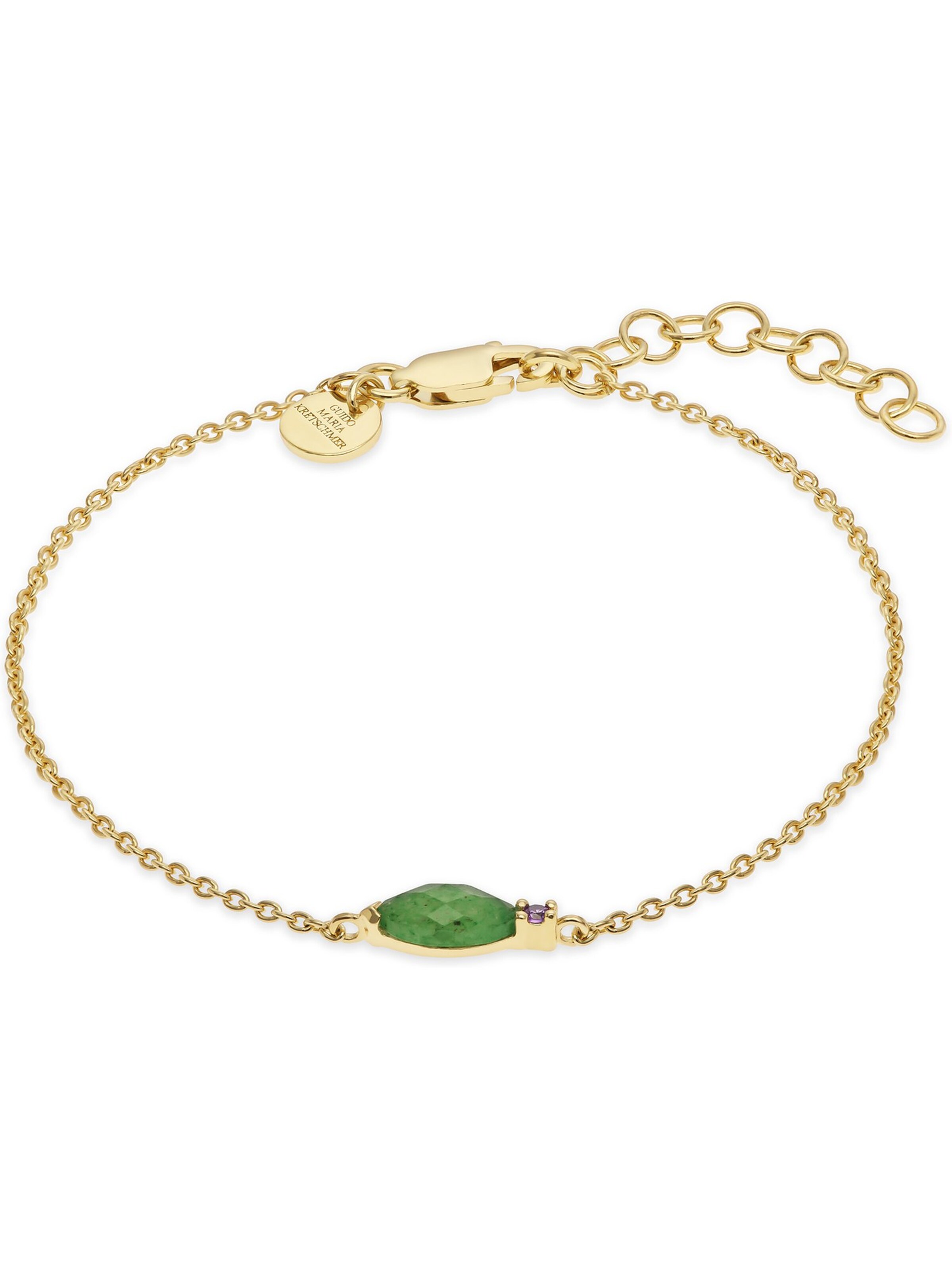 Guido Maria Kretschmer Jewellery Armband in gold / grün / lila, Produktansicht
