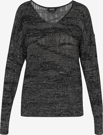 usha BLACK LABEL Trui 'Fashion Look' in Zwart: voorkant
