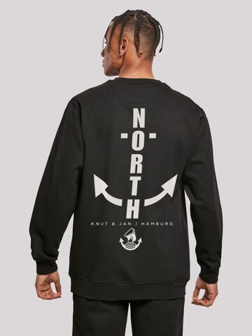 F4NT4STIC Sweatshirt 'North Anchor Knut & Jan Hamburg' in Zwart: voorkant