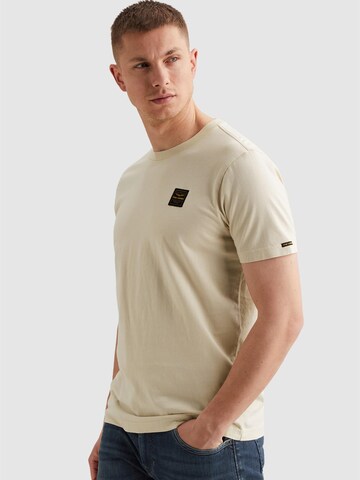PME Legend Koszulka 'T-shirt with a garment-dye wash and badge' w kolorze beżowy: przód