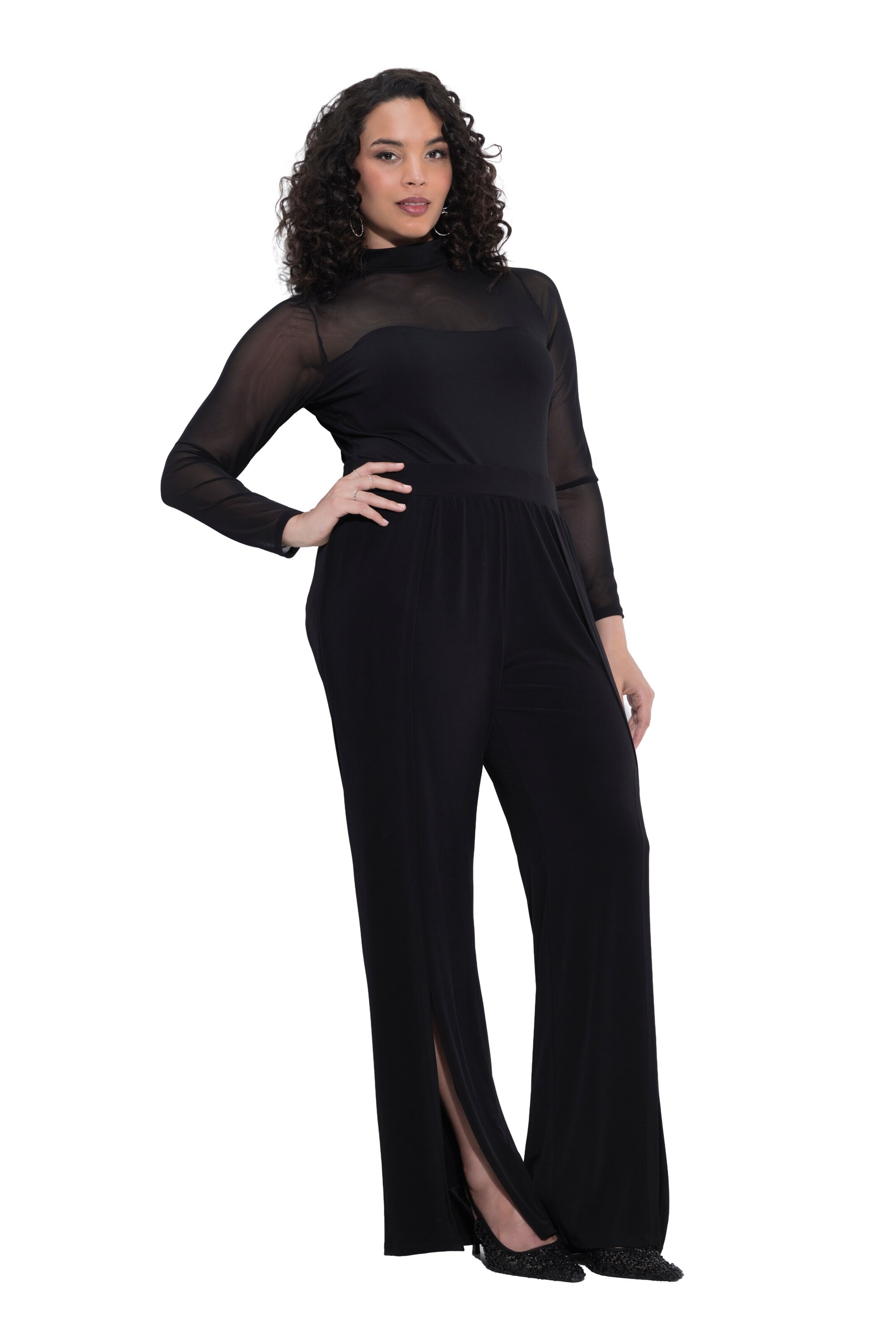 Ulla Popken Wide leg Broek in Zwart