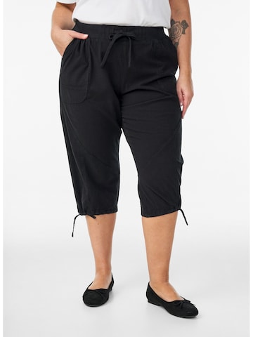 Zizzi Loosefit Kalhoty 'Jeasy' – černá: přední strana