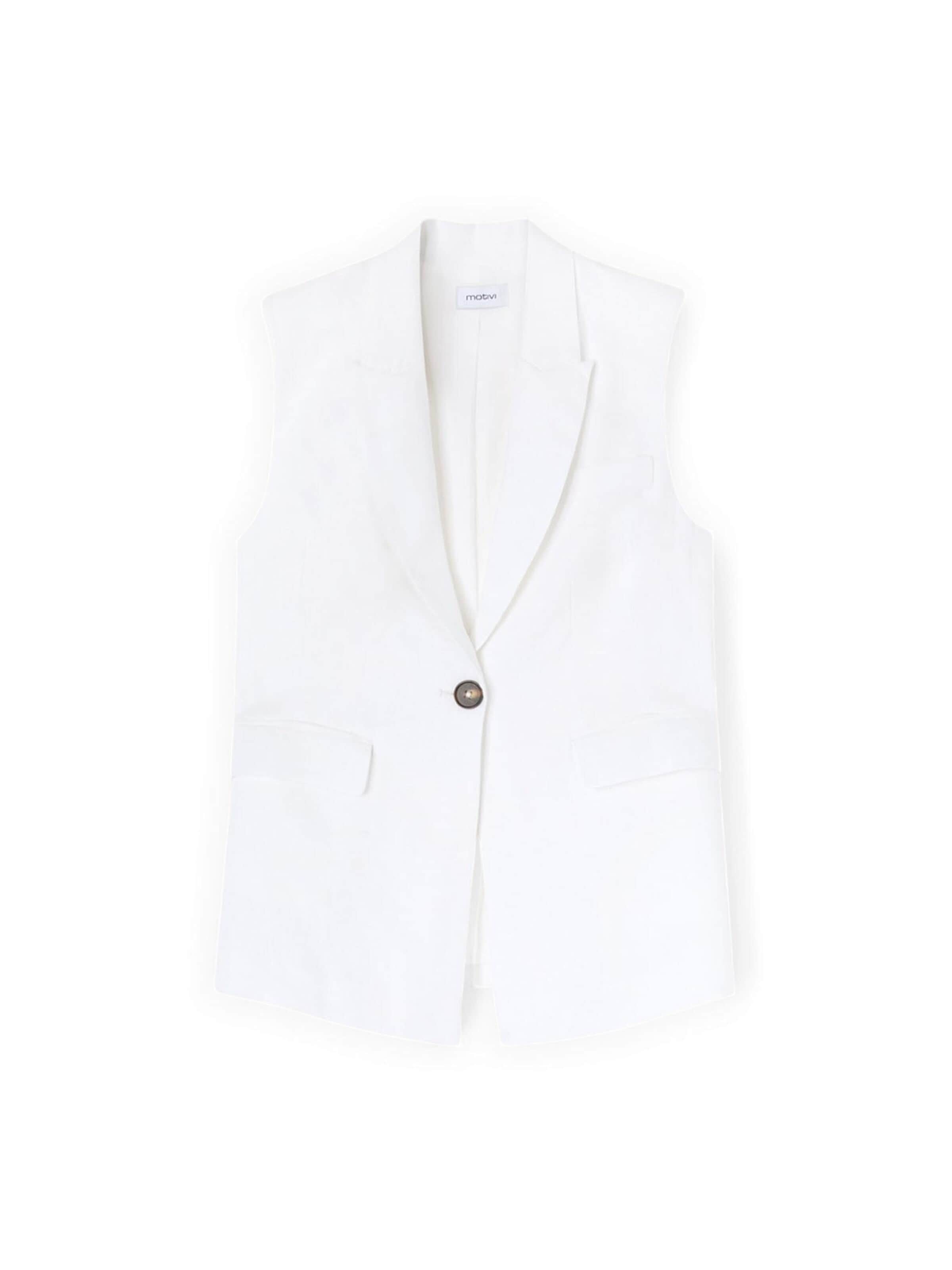 Gilet de costume MOTIVI en blanc : devant