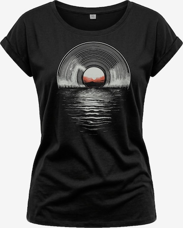 MAKAYA Shirt 'Sea Record' in Black: front