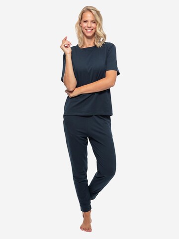 SCHIESSER Pajama 'Organic Cotton' in Blue