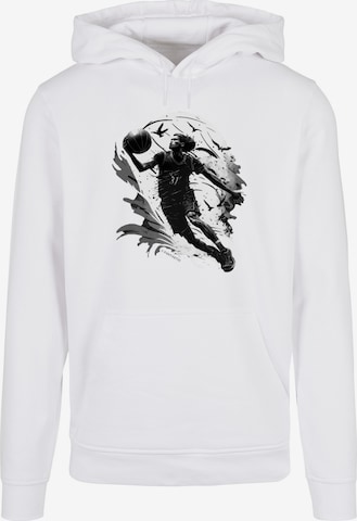 Sweat-shirt 'Basketball Spieler' F4NT4STIC en blanc : devant