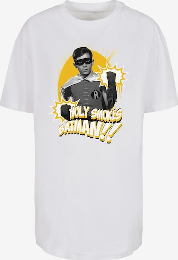 F4NT4STIC T-shirt oversize en jaune foncé / gris / gris clair / blanc, Vue avec produit