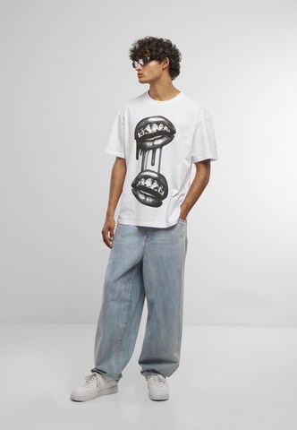 Mister Tee T-Shirt 'Grillz Lips' in Weiß