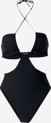 MisspapBandeau Jednodijelni kupaći kostim - crna boja: prednji dio