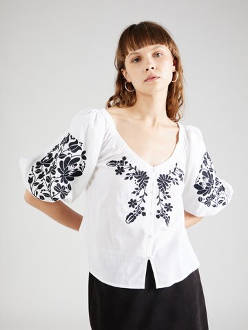 Camicia da donna di Warehouse in bianco: frontale