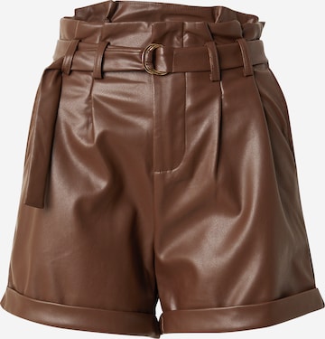 Molly BRACKEN Regular Plissert bukse i brun: forside