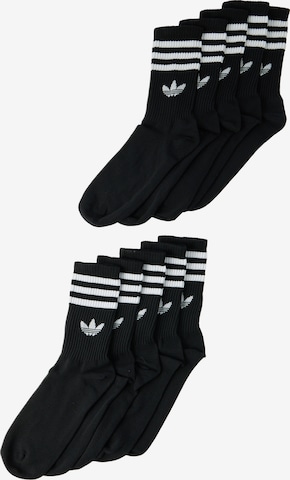 ADIDAS ORIGINALS Socks '3-STRIPES CREW 10 PAIRS' in Black: front