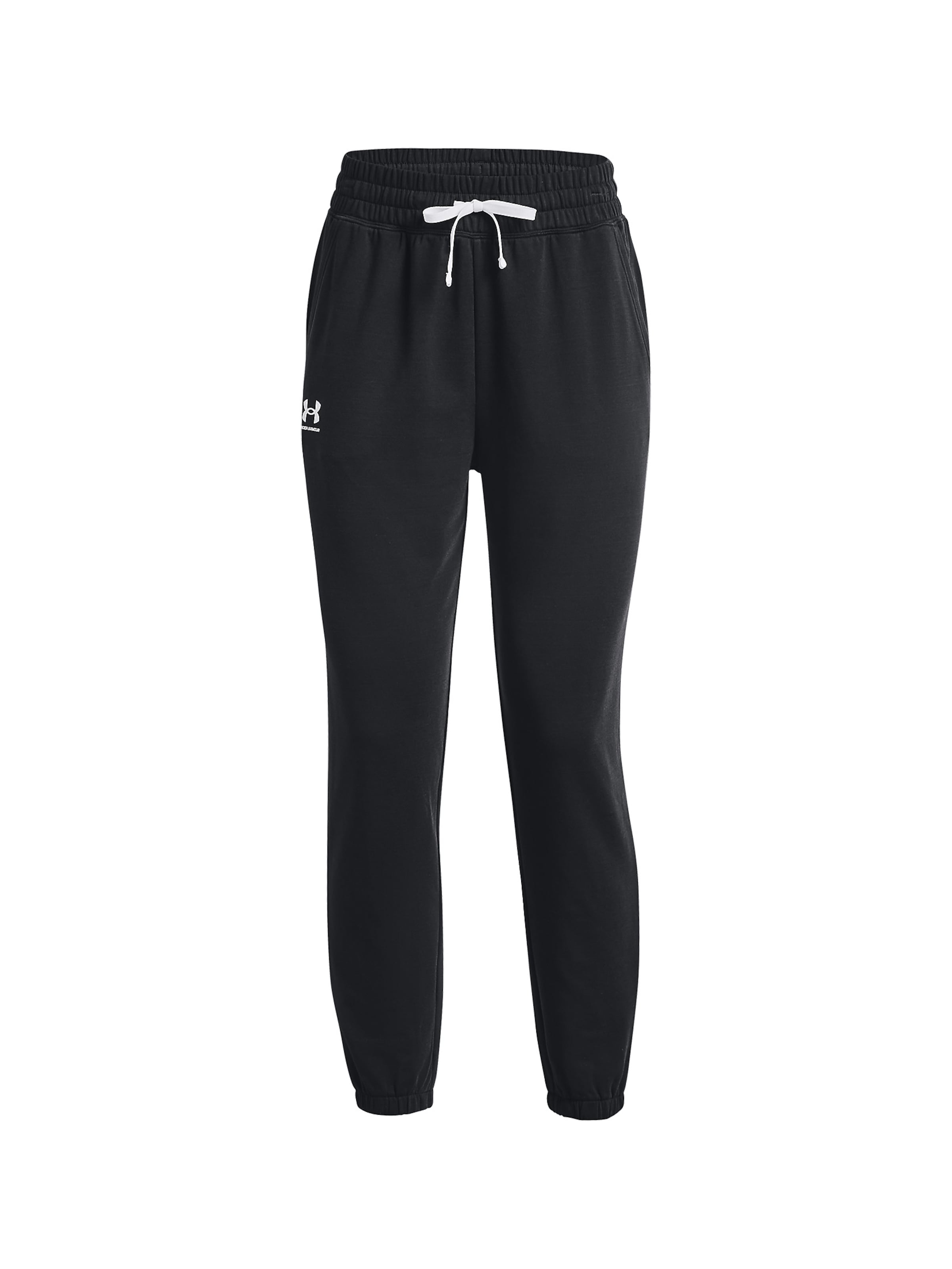 UNDER ARMOUR Tapered Sporthose 'Rival' in Schwarz: Vorderseite