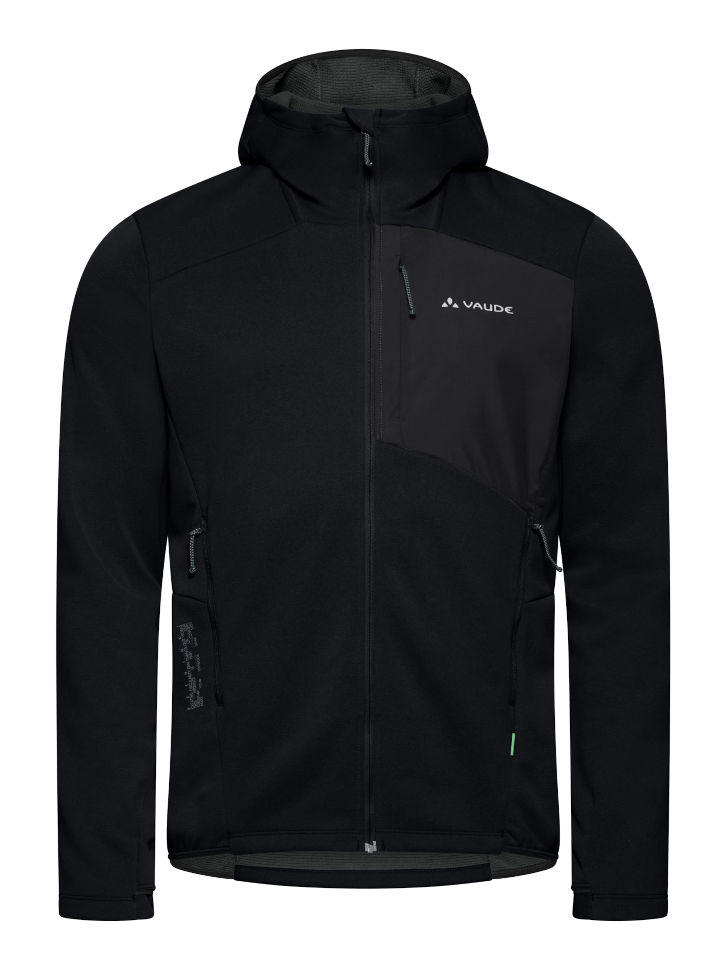 VAUDE Athletic fleece jacket 'Monviso III' in Black: front