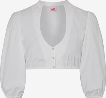 Blouse folklorique 'Gertine' SPIETH & WENSKY en blanc : devant