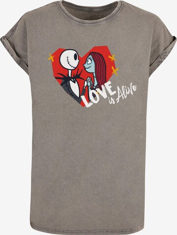 ABSOLUTE CULT Shirt 'The Nightmare Before Christmas - Love Is Alive' in Grey: front