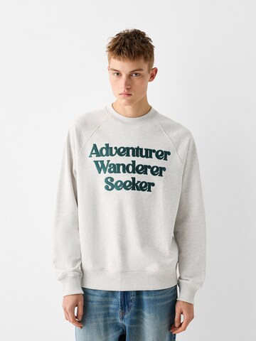 Bershka Sweatshirt in Grijs: voorkant