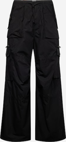 WEEKDAY Loose fit Cargo Pants 'Piper' in Black: front