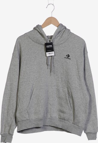 CONVERSE Sweatshirt & Zip-Up Hoodie in XL in Grey: front