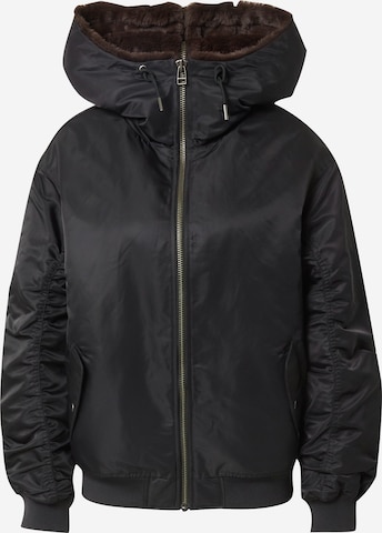 LEVI'S ® Tussenjas 'Oversized Hooded Jacket' in Zwart: voorkant