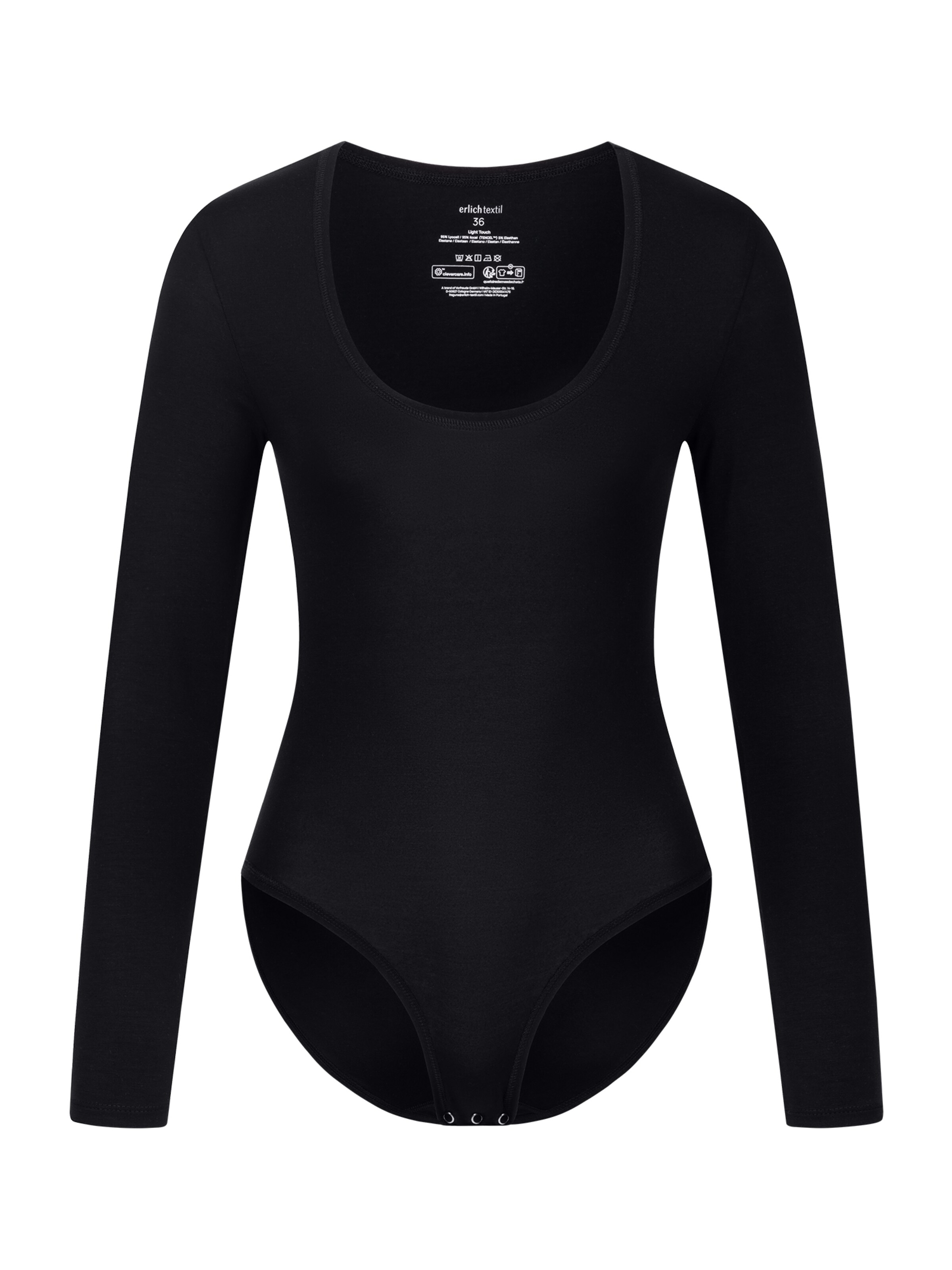 Erlich Textil Shirt Bodysuit in Black: front