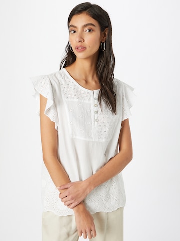 Cream - Blusa 'Amanda' en blanco: frente