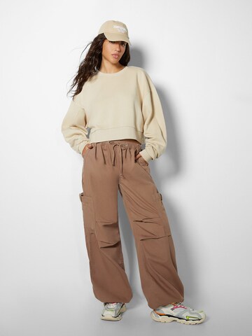 Bershka Wide leg Broek in Bruin