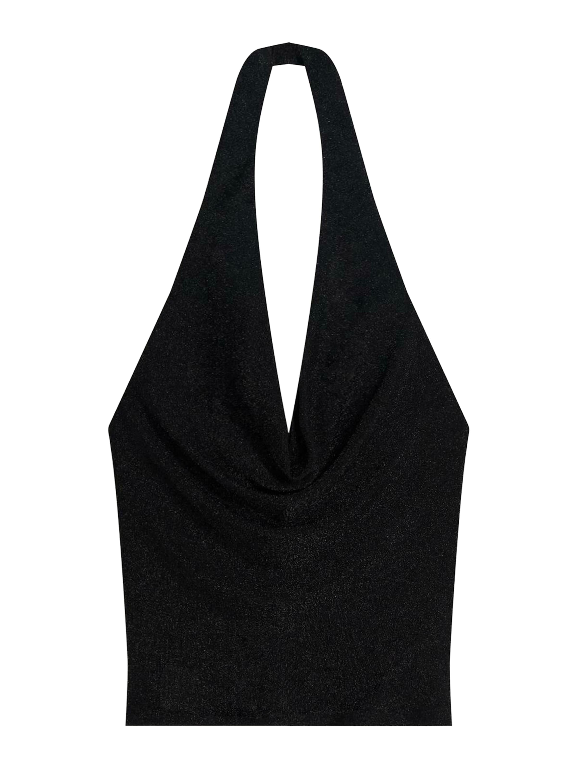 Bershka Top – černá: přední strana