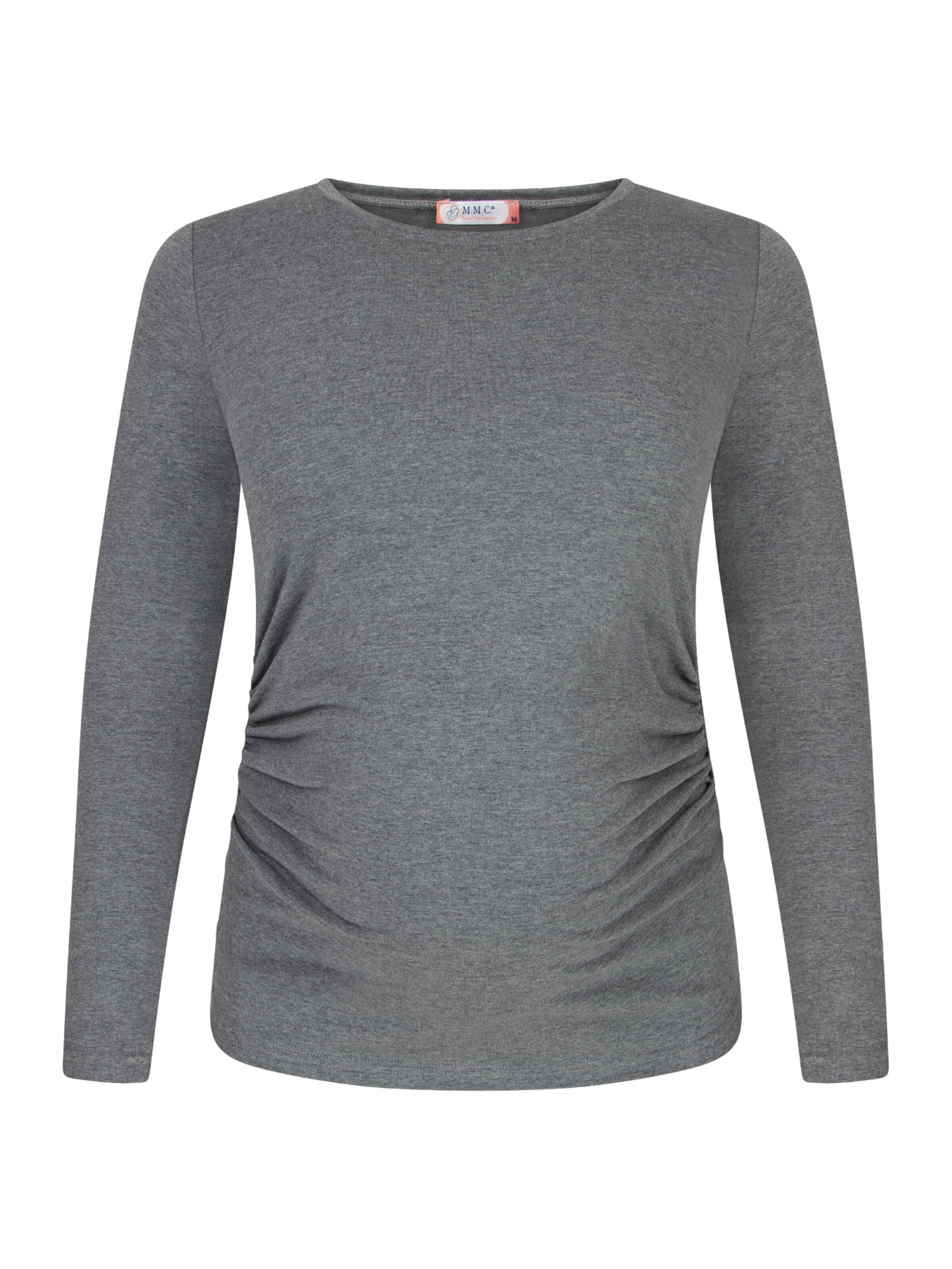 M.M.C. Shirt 'Langarm Basic Umstandsmode' in Grey