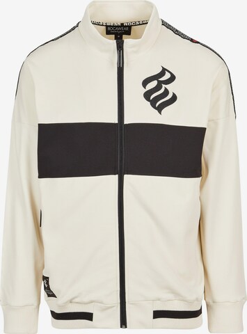 ROCAWEAR Zip-Up Hoodie 'Wythe Track' in White: front